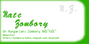 mate zombory business card